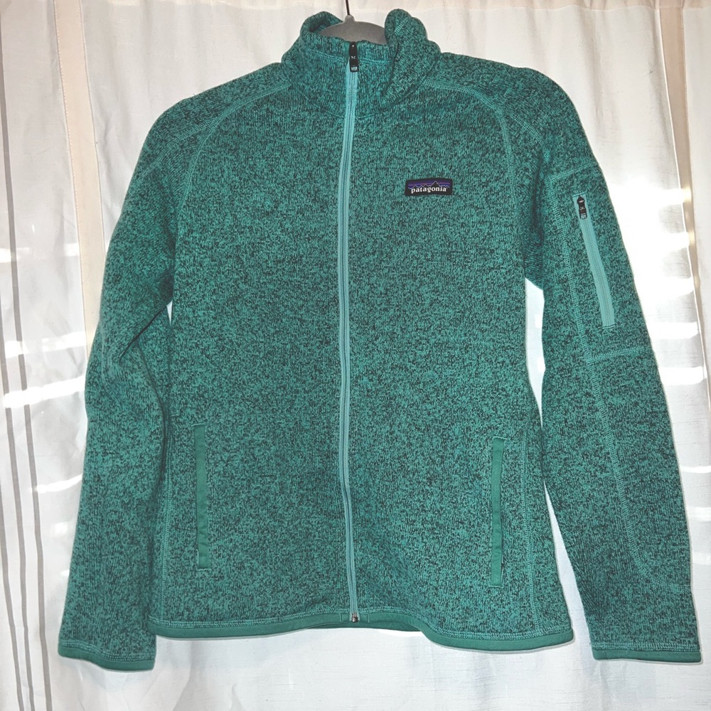 Patagonia small women’s full zip fleece jacket - teal